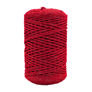 csillogó tűzpiros poliészter zsinórfonal