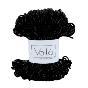 csillogó fekete 5mm-es zsinórfonal