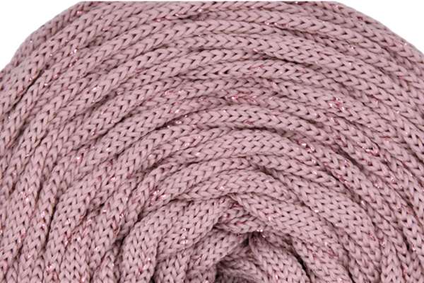 Csillogó vintage rózsa 5 mm-es poliészter zsinórfonal
