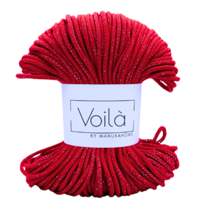 Csillogó tűzpiros 5mm-es zsinórfonal