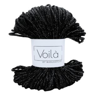 Csillogó fekete-ezüst 5mm-es zsinórfonal