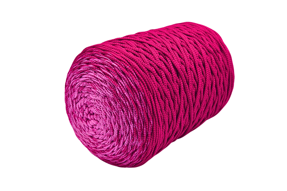Ombre poliészter zsinórfonal málna-rózsa