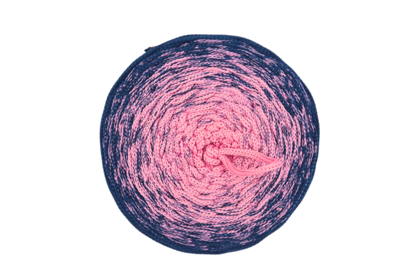 Ombre poliészter zsinórfonal rózsa-kék