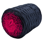 MILA 5mm-es ombre zsinórfonal málna-fekete POM100